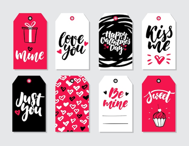 Vector valentine's day gift tags vector set