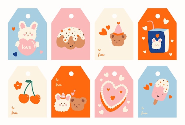 Valentine's day gift tags.