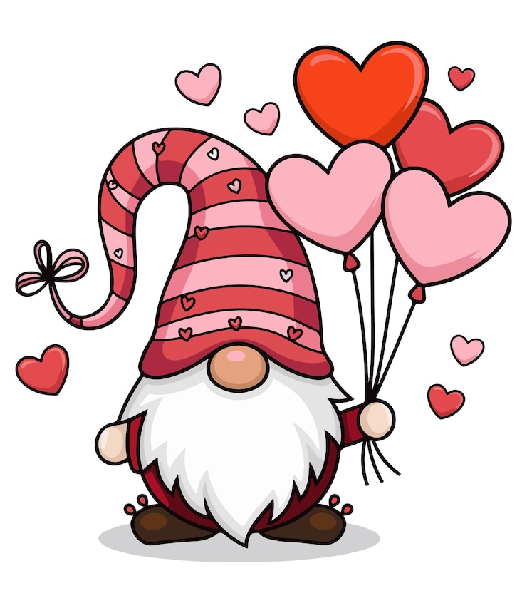 Vector valentine's day gnome vector