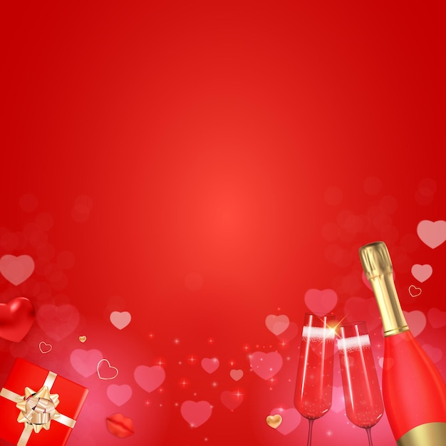 Valentine s Day Greeting Background Design. Template for advertising, web, social media and fashion ads. Horizontal poster, flyer, greeting card, header for website Vector Illustration eps10
