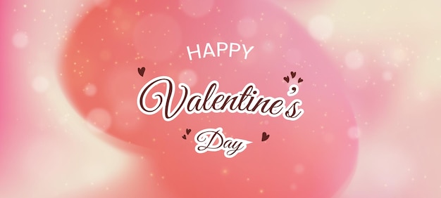 Valentine's Day greeting card on blurred gradient pink background