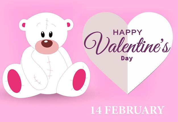 Modello di disegno della cartolina d'auguri di san valentino. testo di buon san valentino. vettore