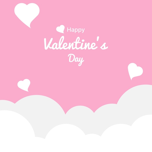 Vector valentine's day greeting card design template with cloud.vector illustration