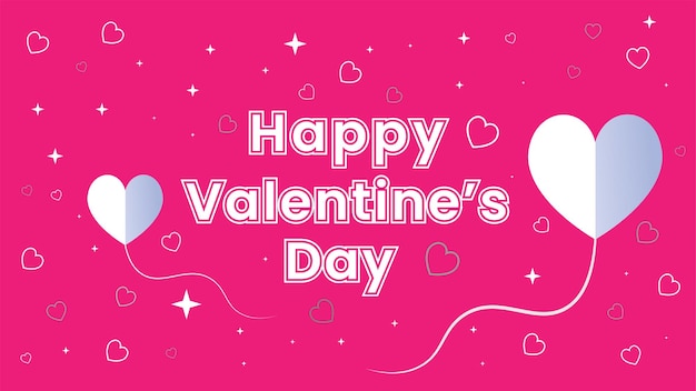 Valentine's day greeting card design template with editable text style effect in magenta color background. EPS vector file