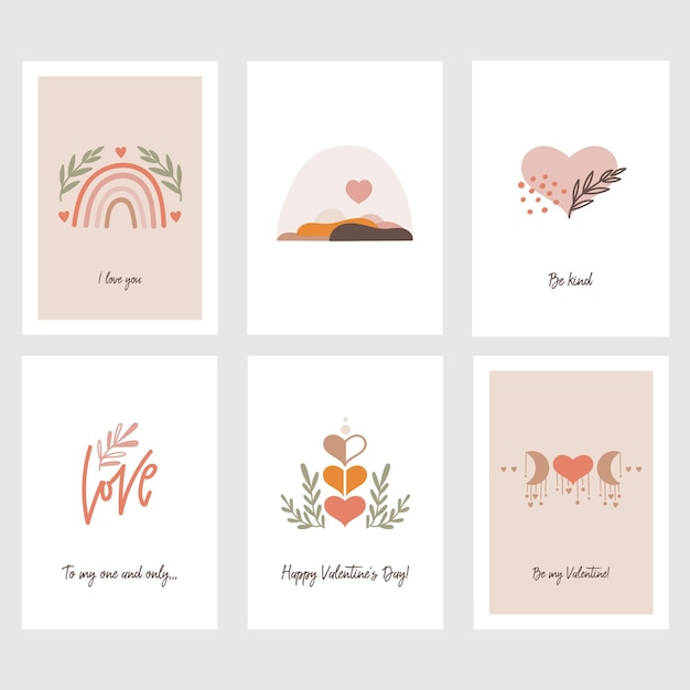 Valentine's day greeting card set