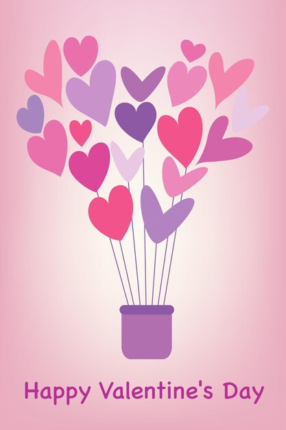 Valentine's Day greeting card Vector illustration