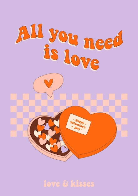 Vector valentine's day greeting card.