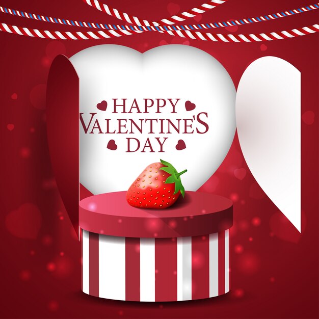 Valentine's day greeting red card template