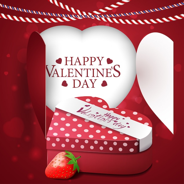 Valentine's day greeting red card template