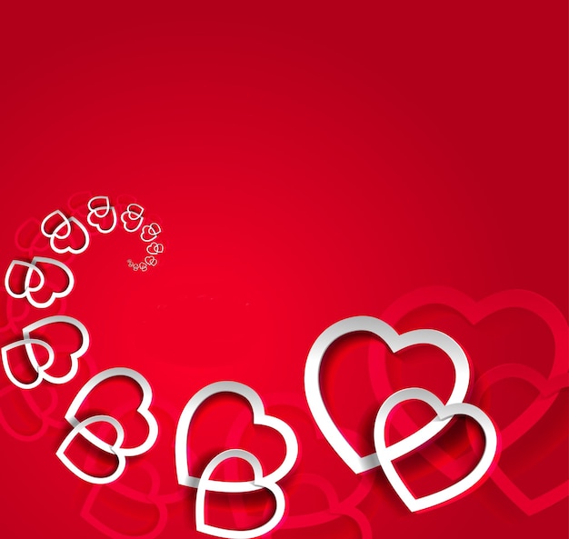 Valentine's day heart background, vector illustration.