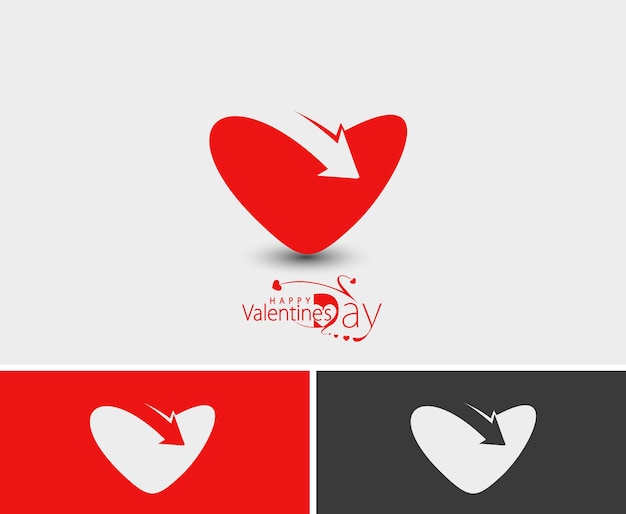 Vettore san valentino cuore logo design, illustrazione vettoriale.