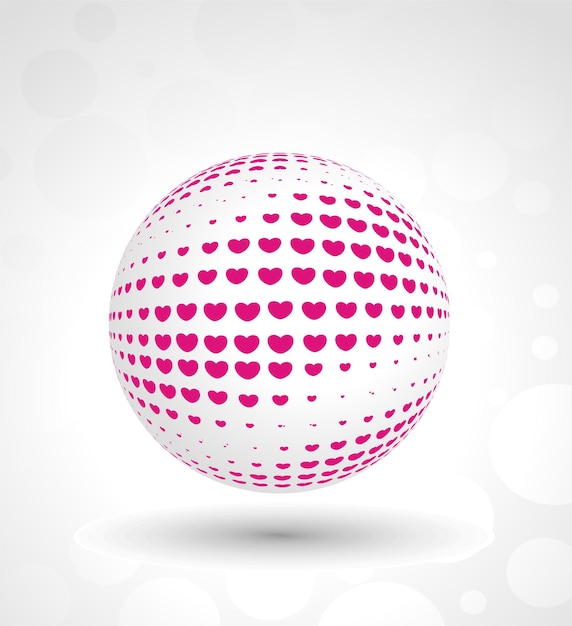 Valentine's day Heart Logo Design, Vector Illustration.