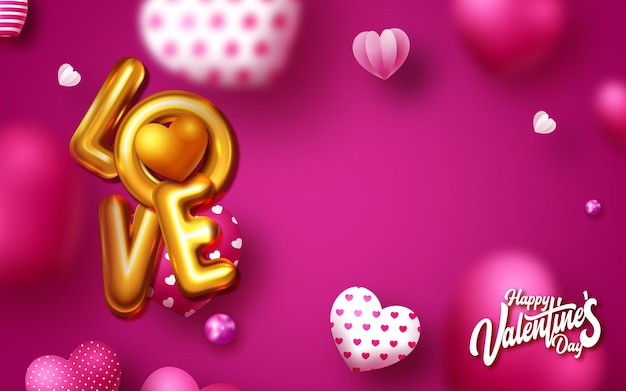 Valentine's day heart and love background