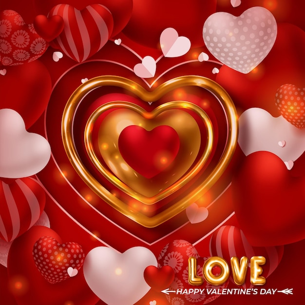 Valentine's day heart and love background