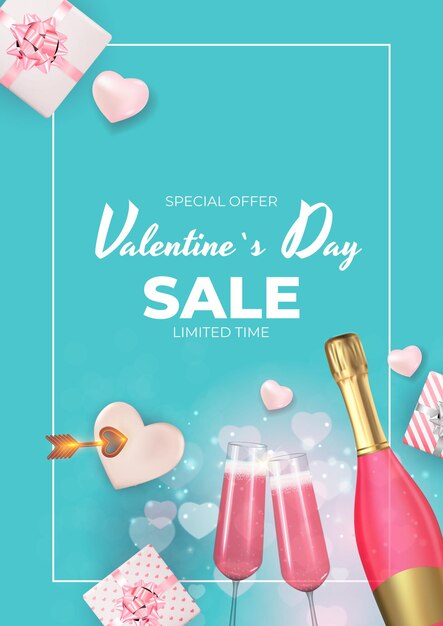 Valentine's Day Holiday sale banner Design.