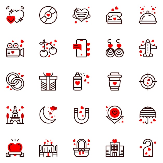 Valentine's Day Icons Vector illustration