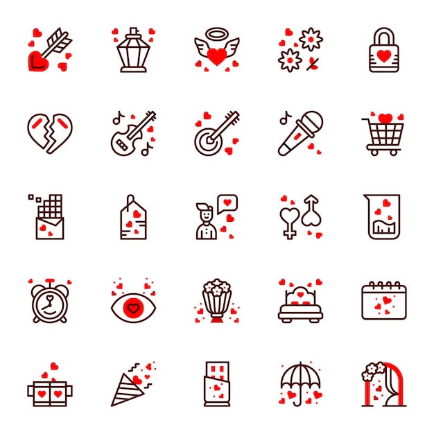 Valentine's Day Icons Vector illustration