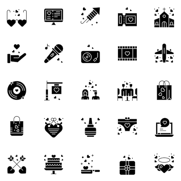 Valentine's Day Icons Vector illustration