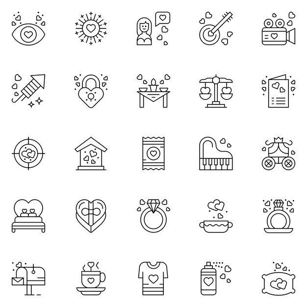 Valentine's Day Icons Vector illustration