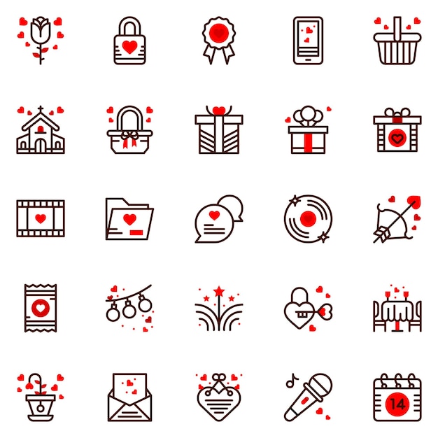 Valentine's Day Icons Vector illustration