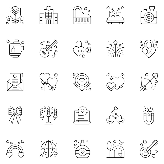 Valentine's day icons vector illustration