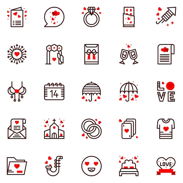 Valentine's day icons vector illustration