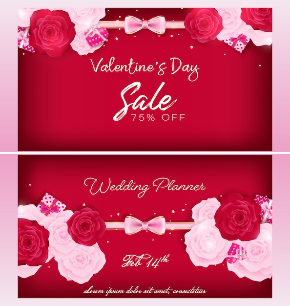 Valentine's day invitation card template as wedding conception