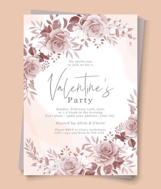 Vector valentine's day invitation card template