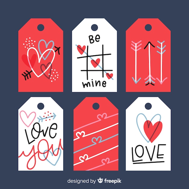 Vector valentine's day label collection