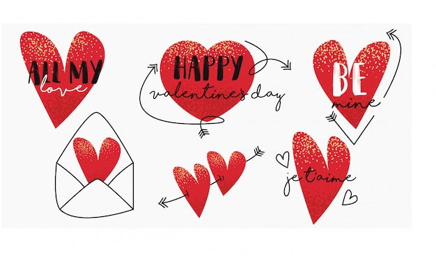 Valentine's day labels and badges