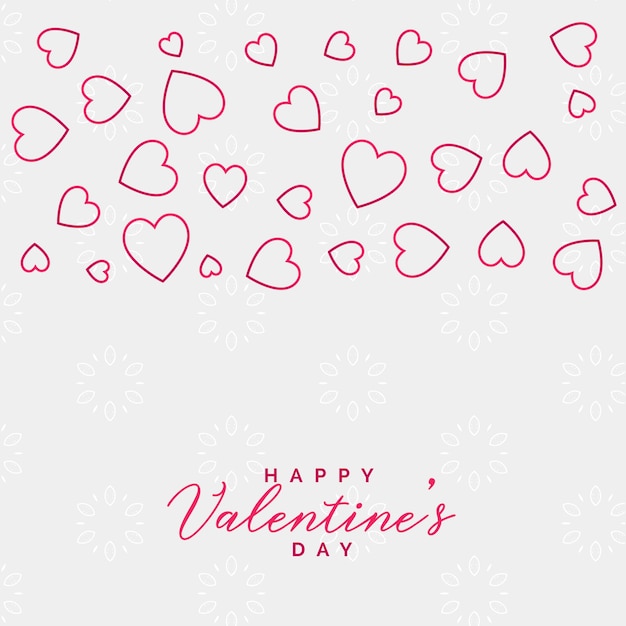 Valentine's day line hearts background design