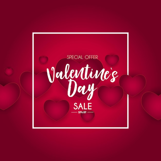 Valentine s day love and feelings sale background design. vector illustration eps10