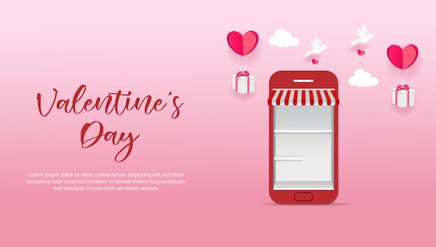 Valentine's day mobile service web design with love