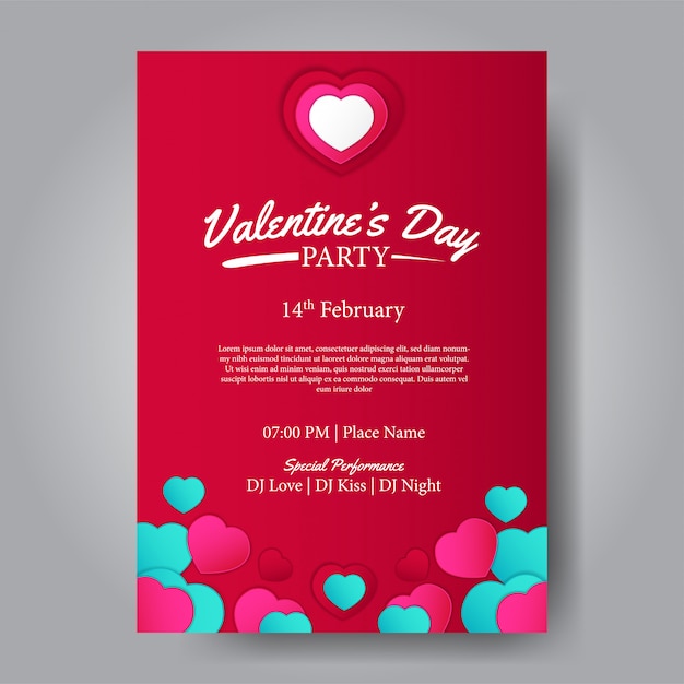 Vector valentine's day party template