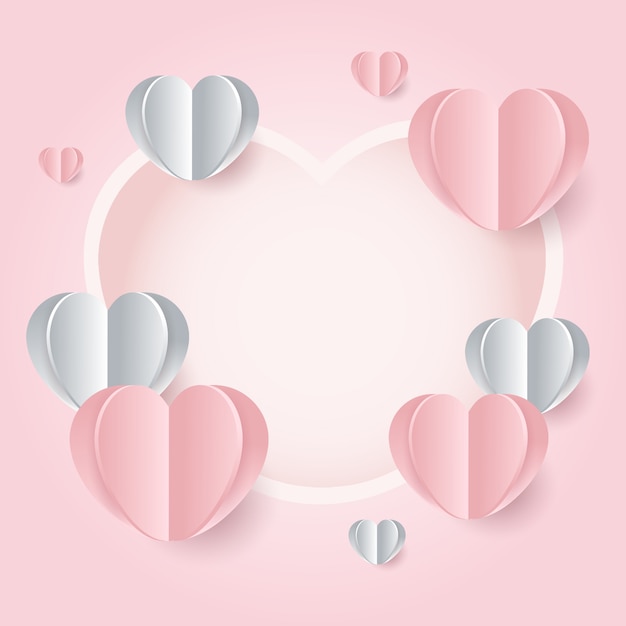 Valentine's day pink frame background