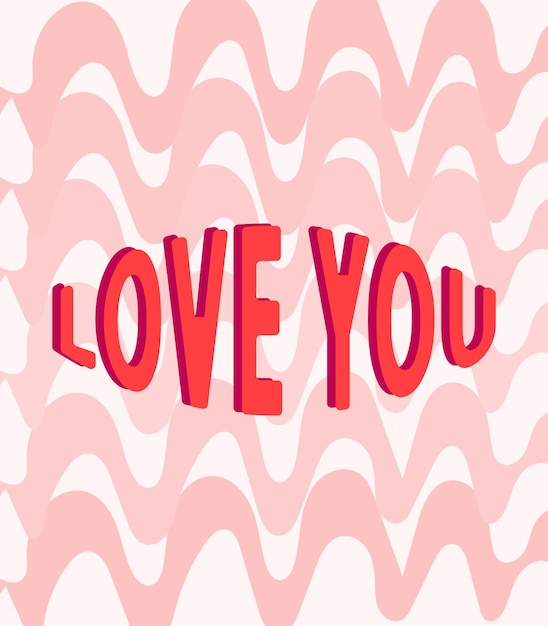 Valentine's day postcard Lettering love you for invitation posters posters