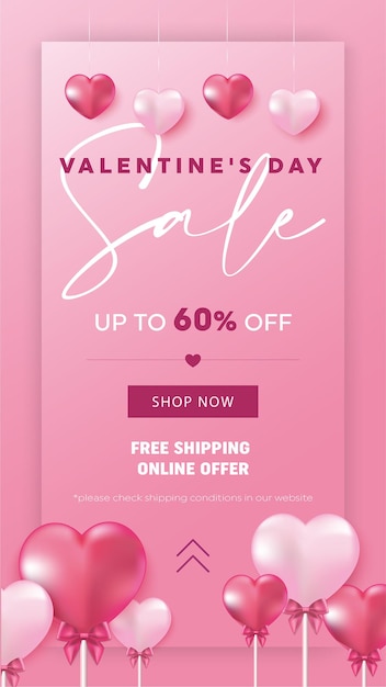 Valentine's Day Poster or banner with many sweet hearts and on pink background.