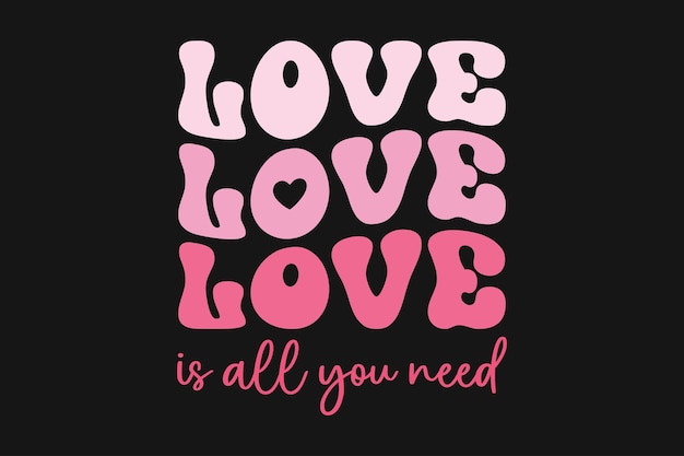 Vector valentine's day retro typography t-shirt