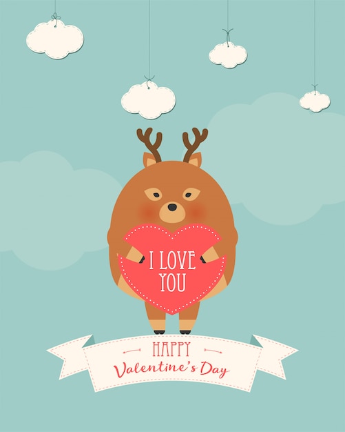 Vector valentine's day romantic gift card