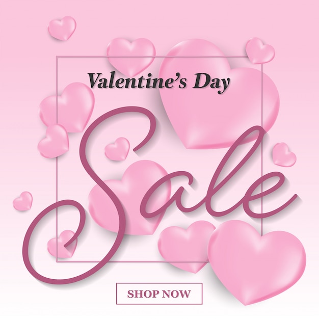 Valentine's day sale background.