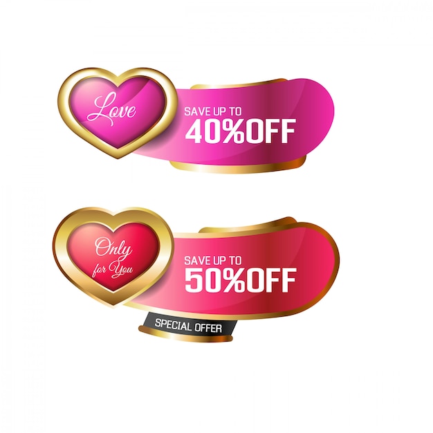 Valentine's Day sale badge	