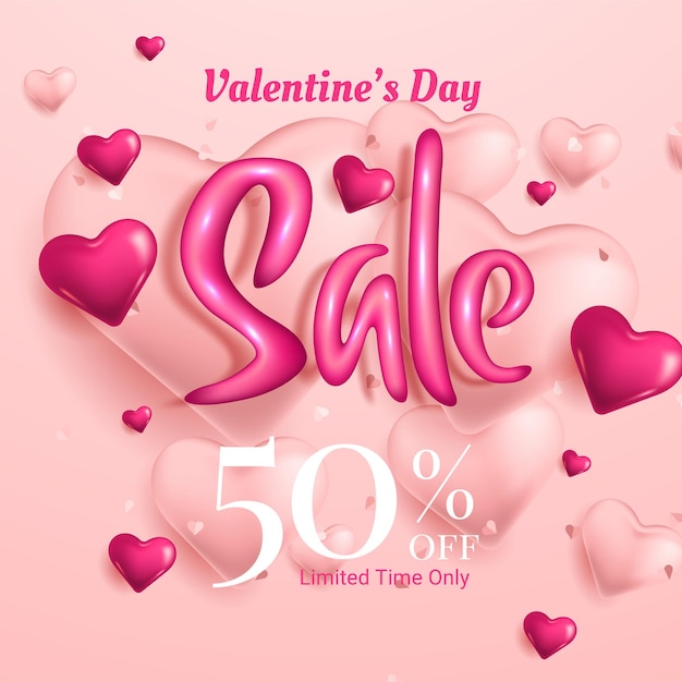 Valentine's day sale banner background design