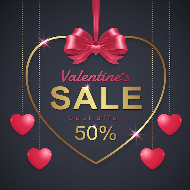 Valentine's day sale banner template background