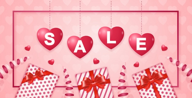 Valentine's day sale banner template background