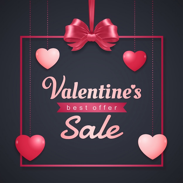 Valentine's day sale banner template background