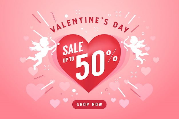 Valentine's day sale banner template.