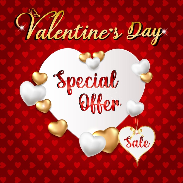 Valentine's day sale banner template