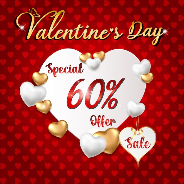 Valentine's day sale banner template