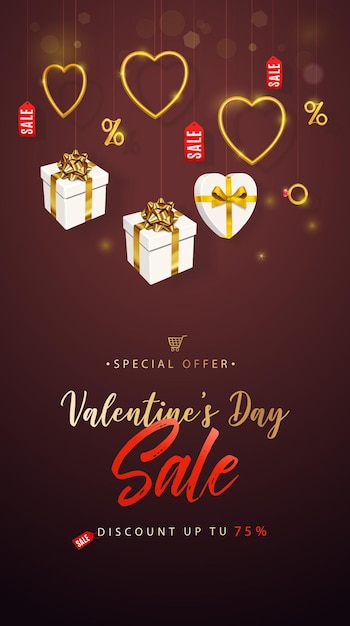 Vector valentine's day sale banner