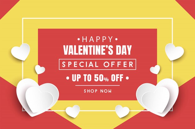 Vector valentine's day sale banner